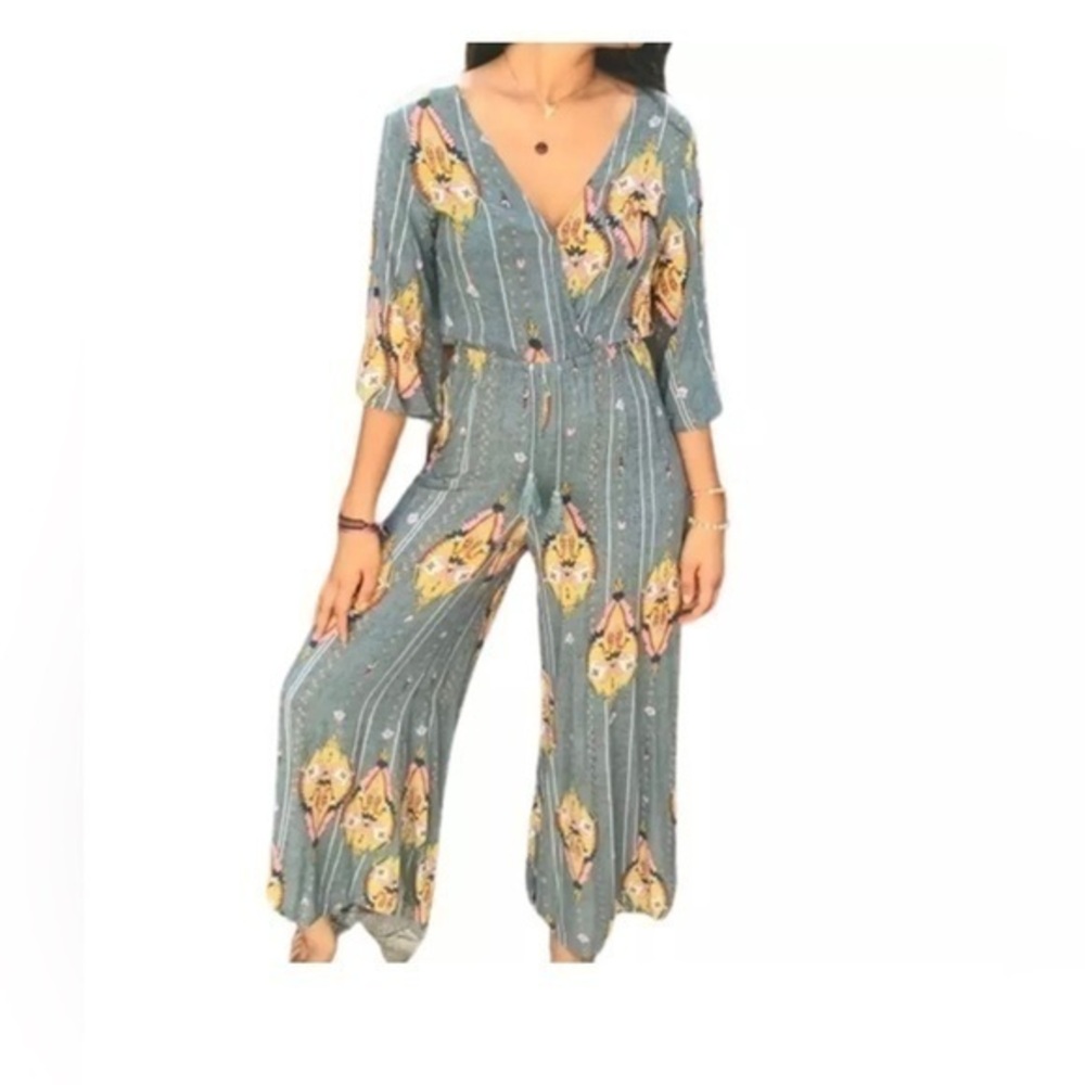 Jaase Boho Flowy Jumpsuit Size Large